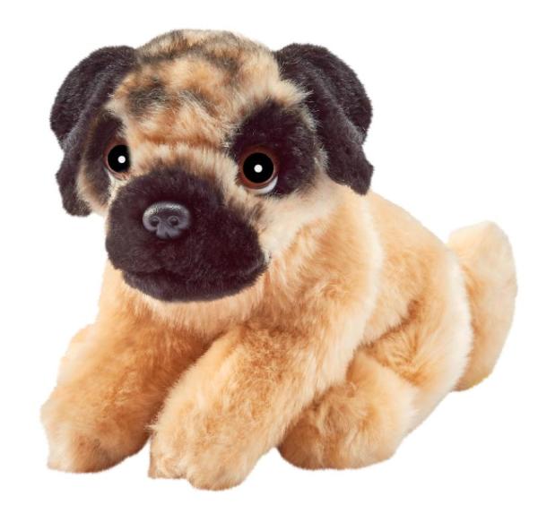 Anima Peluche Chien Bébé Carlin - 18 cm